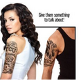 Temporary Tattoo Sleeve-Black Roses Customizable Design
